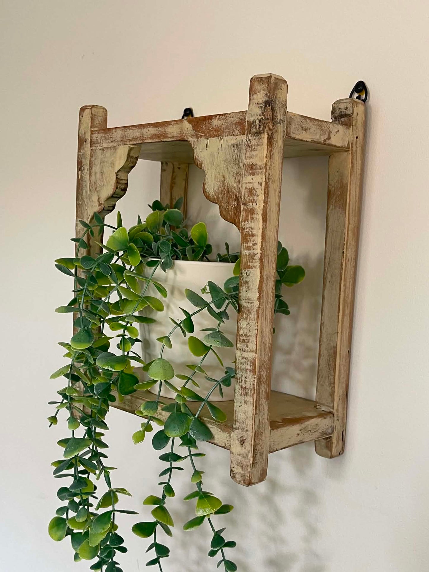 Salvaged Hand Made Decorative Shelf - Beige