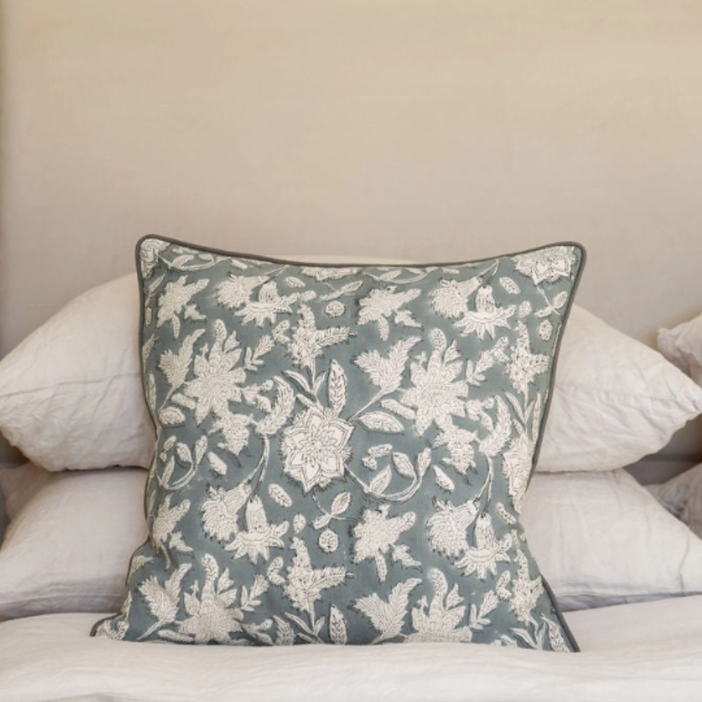 Darcy Hand Block Printed Cushion