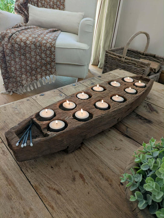 Antique Hand Carved Candle Holder