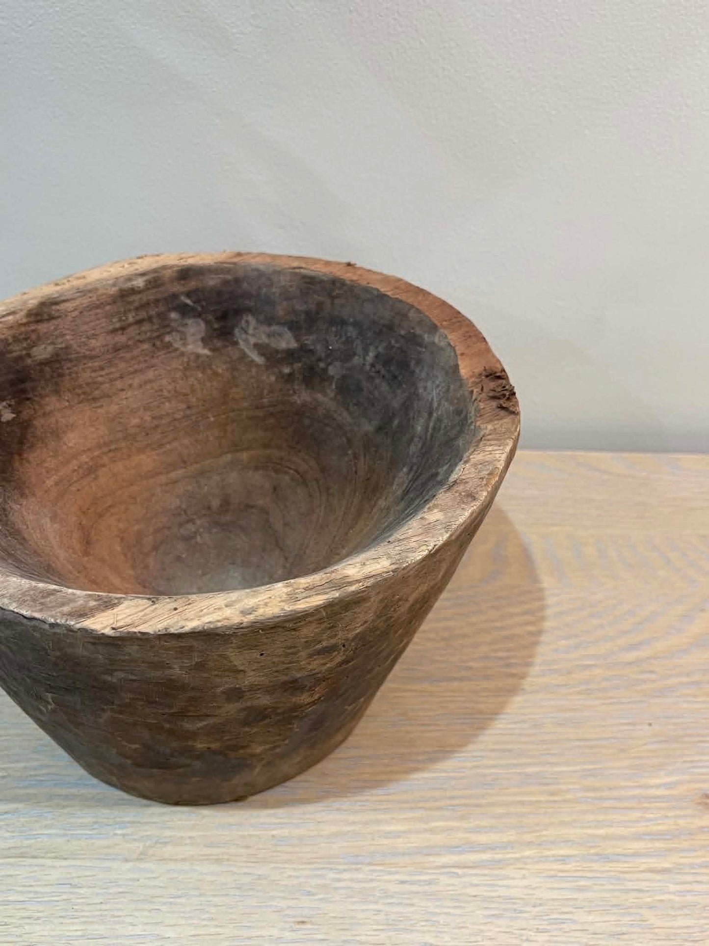 Salvaged Hand Carved Wooden Bowl (F)