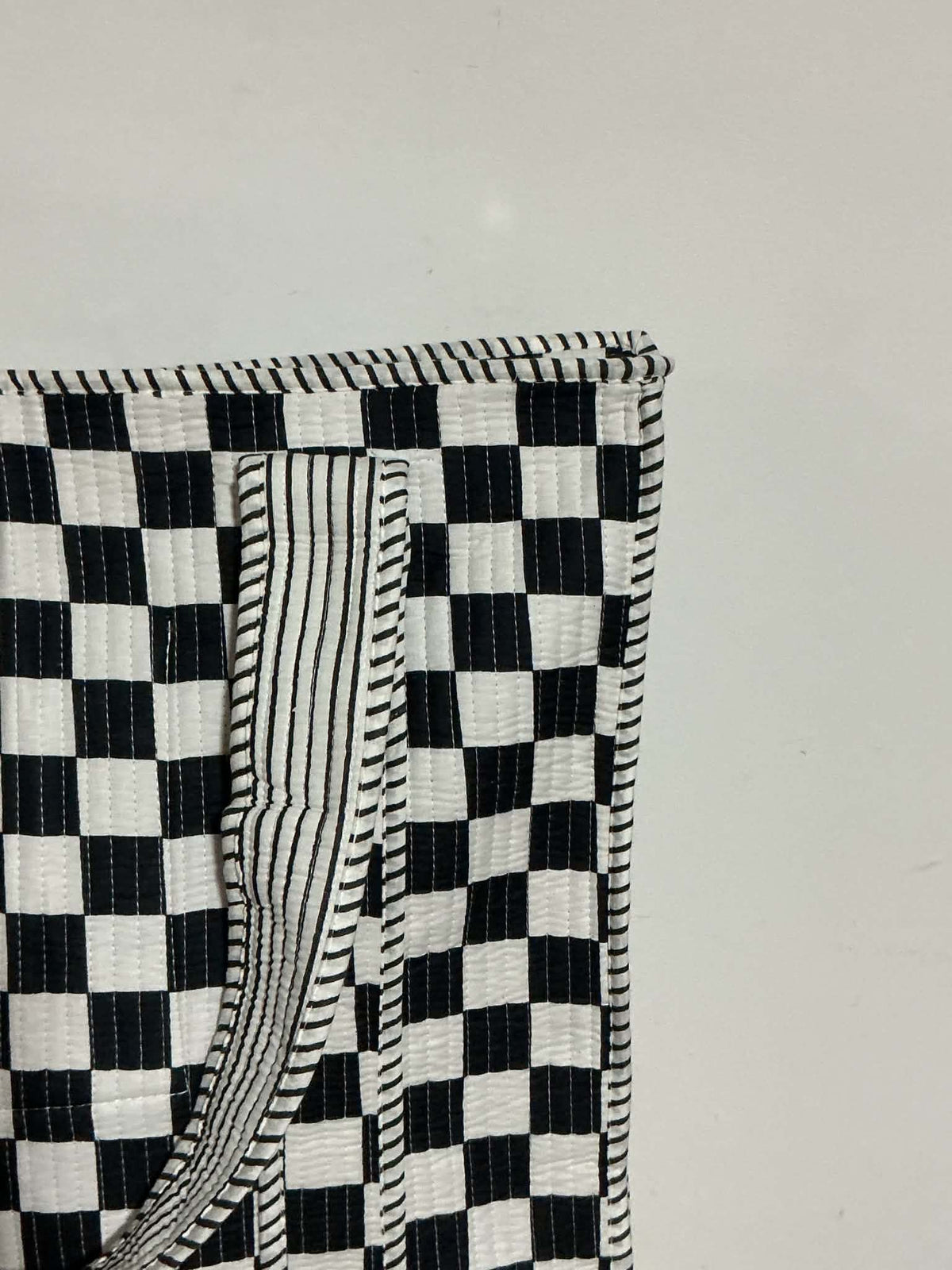 Black & White Check Tote Bag