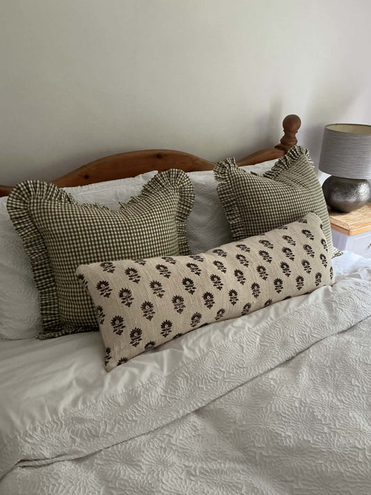 Lara Hand Block Printed Lumbar Cushion Cover