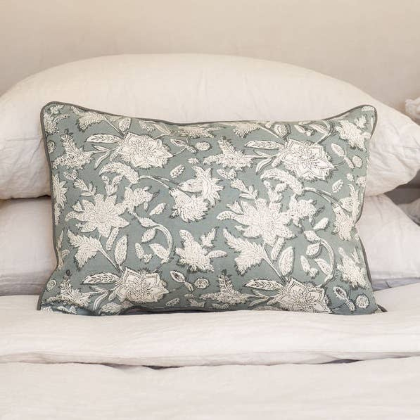 Darcy Hand Block Printed Bolster Cushion