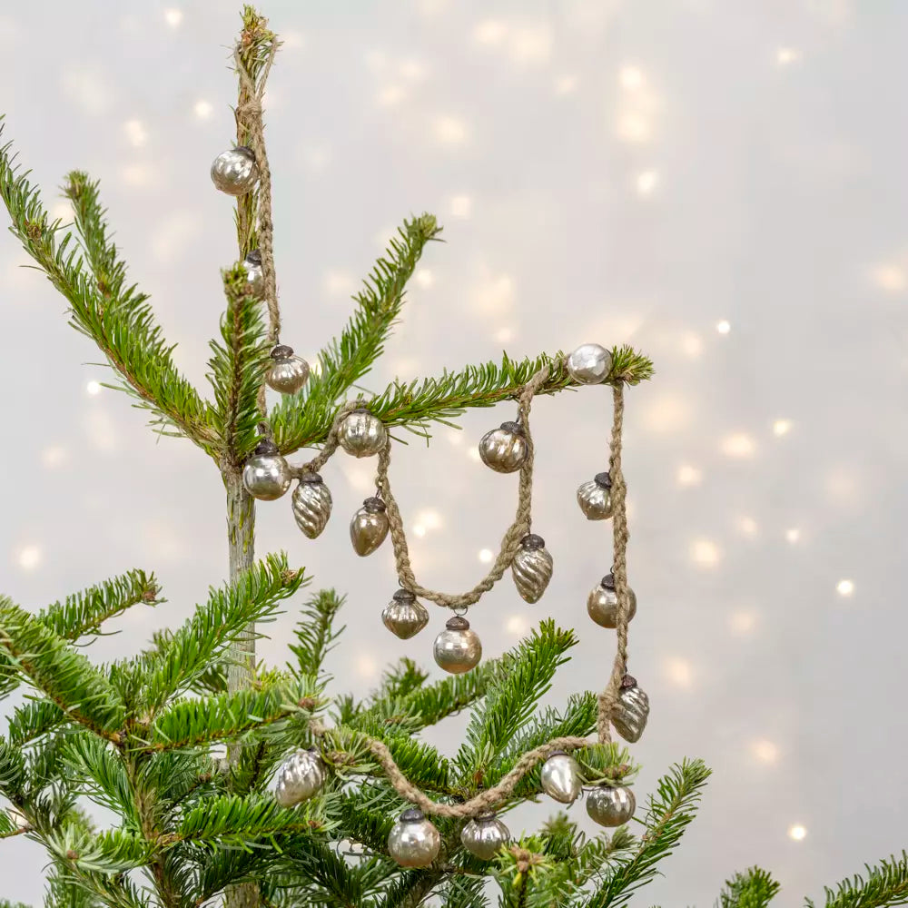 Antique Silver Bauble Garland