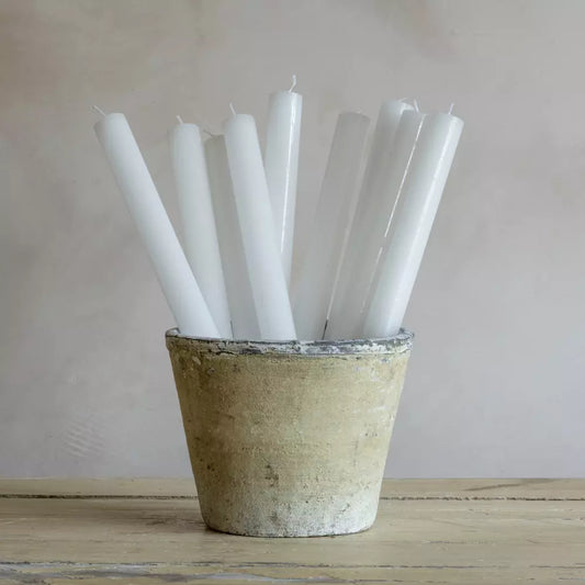 Rustic Dinner Candles - White
