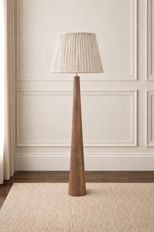 New Esha Natural Conical Wood Floor Lamp