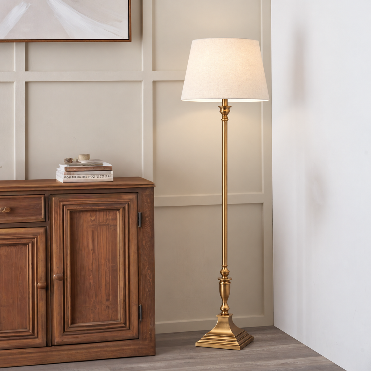 KENSINGTON Antique Brass Floor Lamp