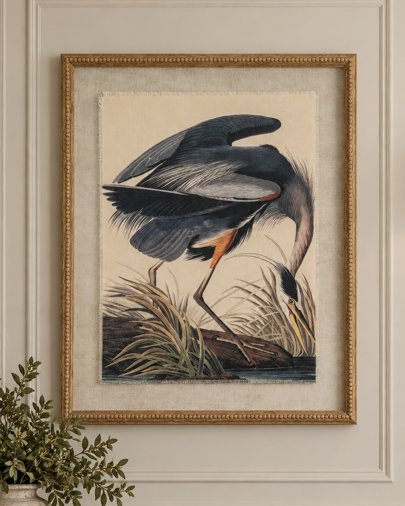 Heron on Linen