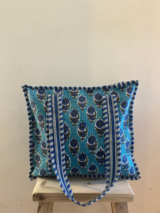 BLUEBELL Hand Block Printed Tote Bag