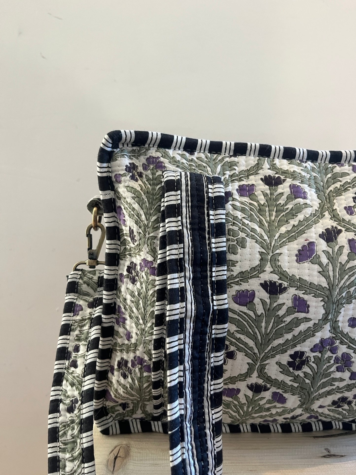 DAPHNE Floral Hand Block Printed Cross Body Tote Bag