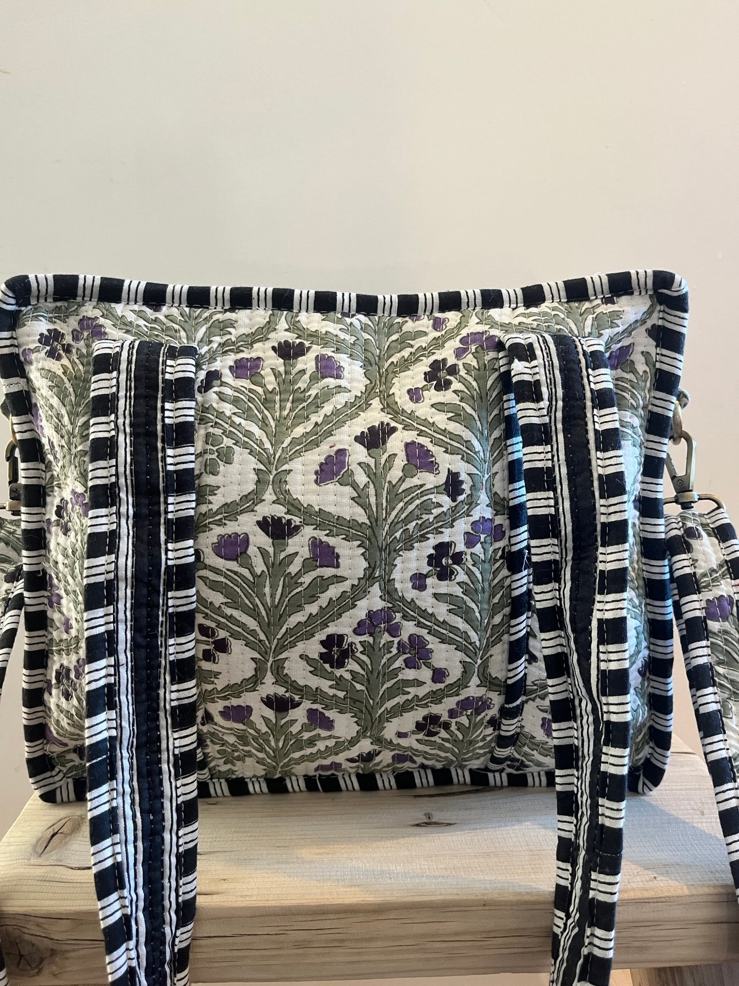 DAPHNE Floral Hand Block Printed Cross Body Tote Bag