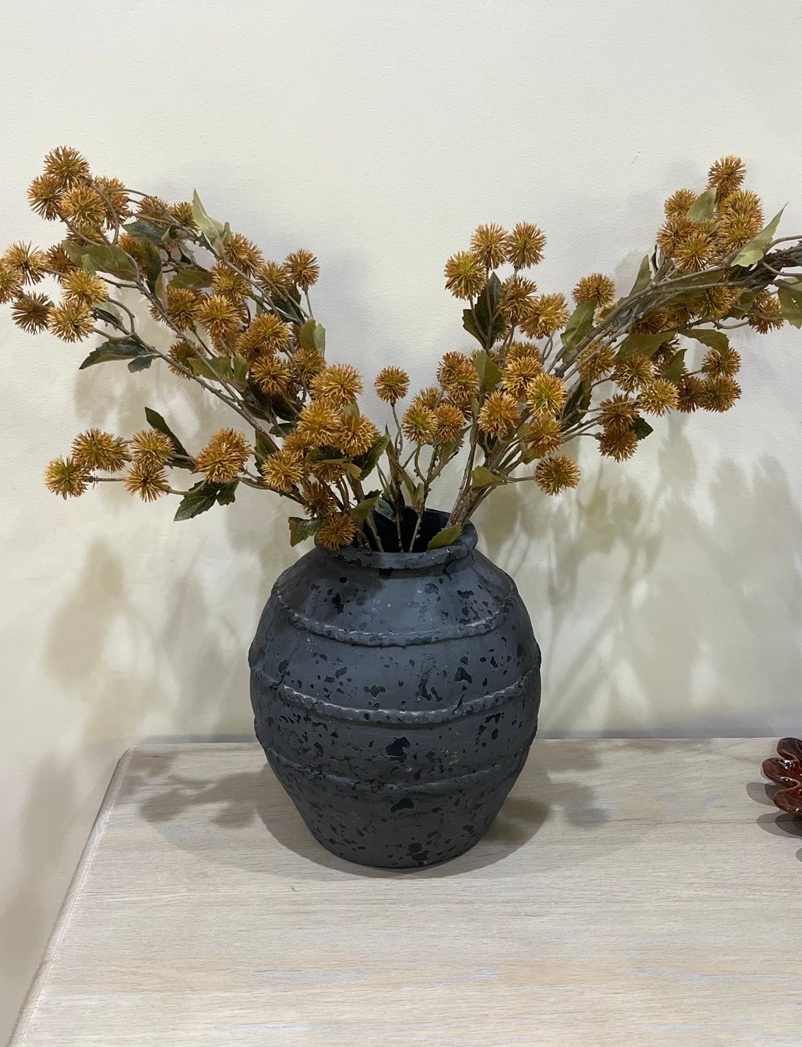 Faux Mustard Craspedia Stem