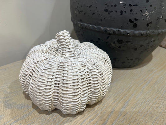 Wicker Style Pumpkin - Grey