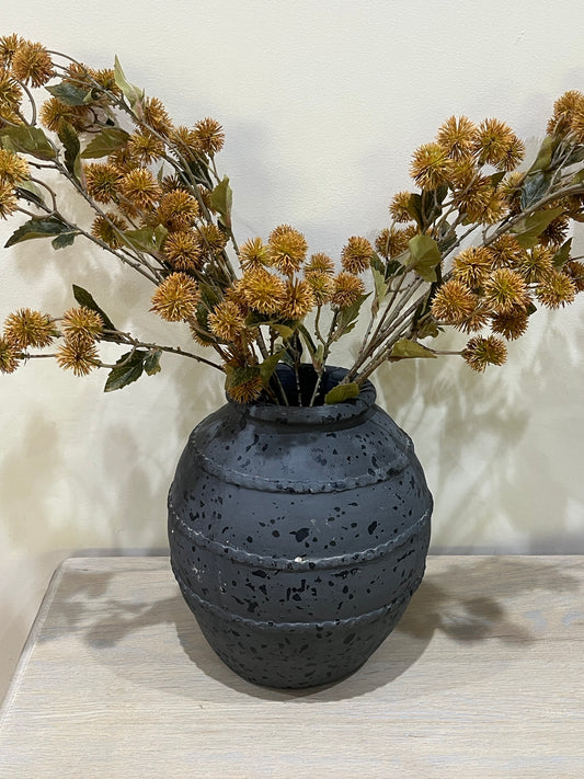 OLIVER Terracotta Vase - Charcoal