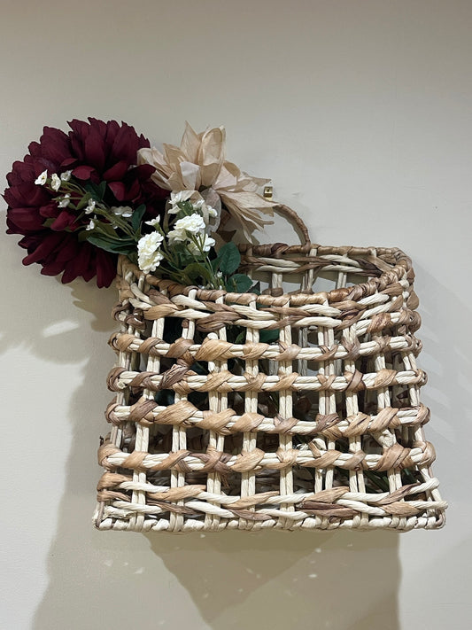 Large Straw Basket with Handles