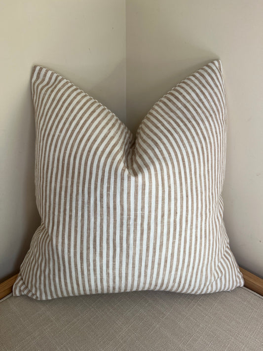 Natural Stripe Cushion – 100% Linen