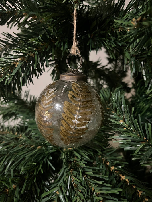Botanical Leaves Glass Bauble