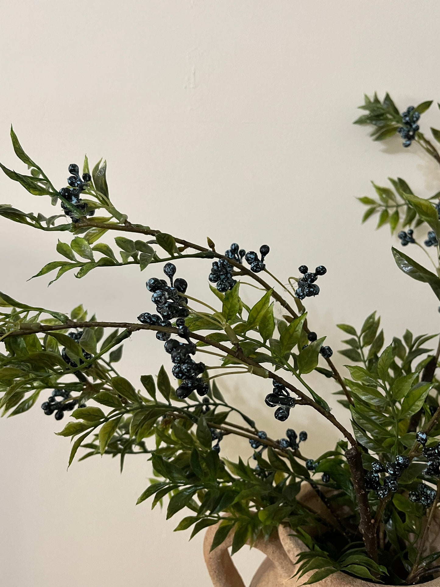 Faux Nandina Foliage with Blue Berry