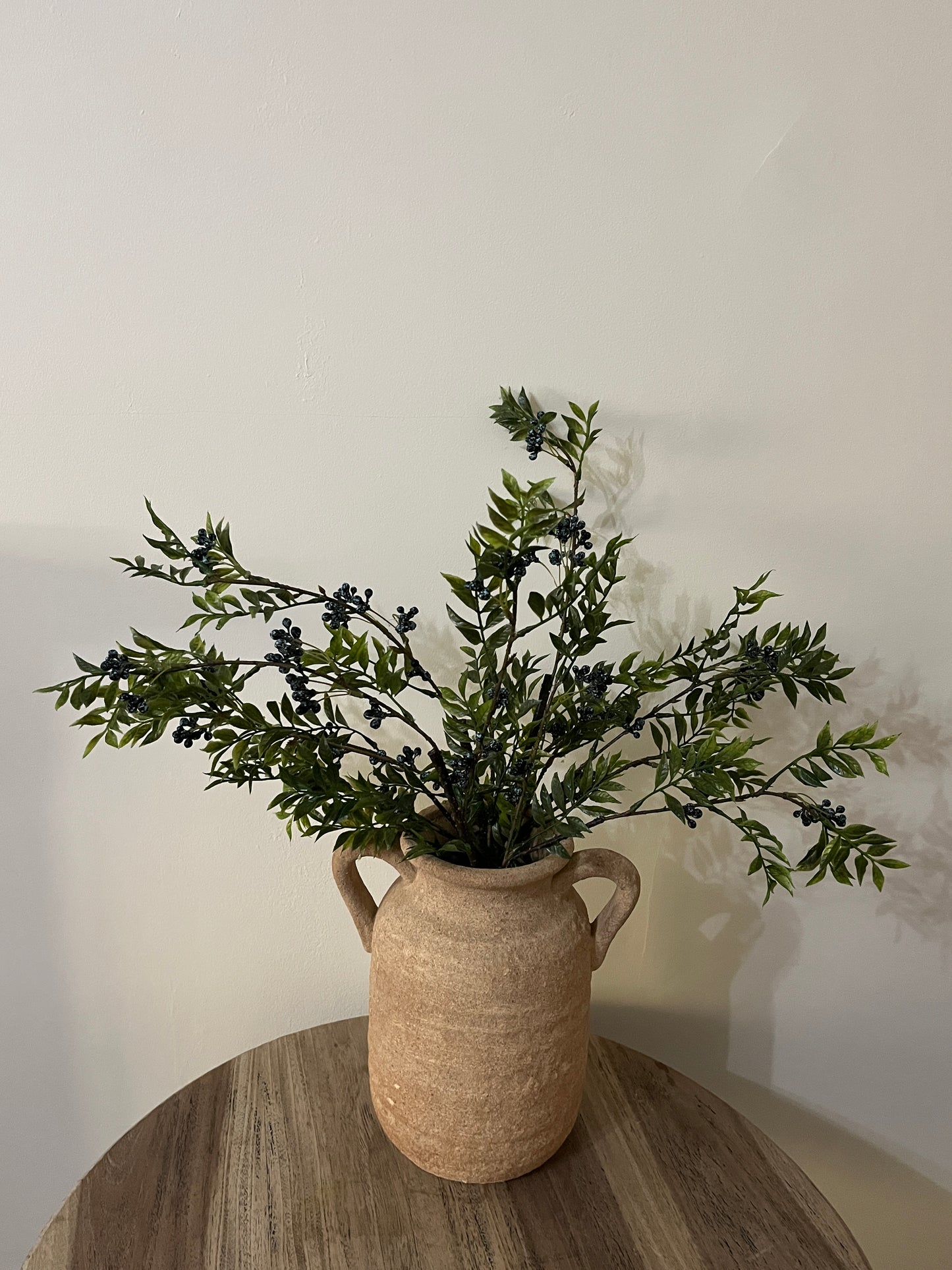 Faux Nandina Foliage with Blue Berry