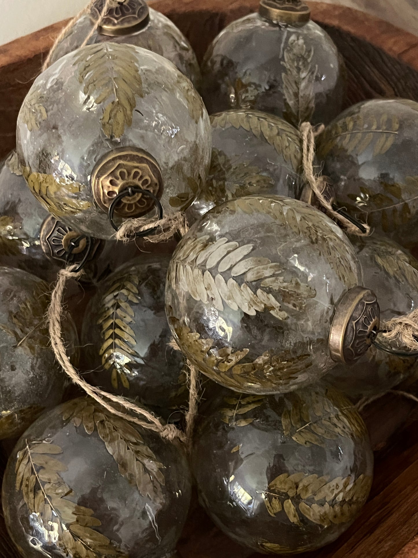 Botanical Leaves Glass Bauble