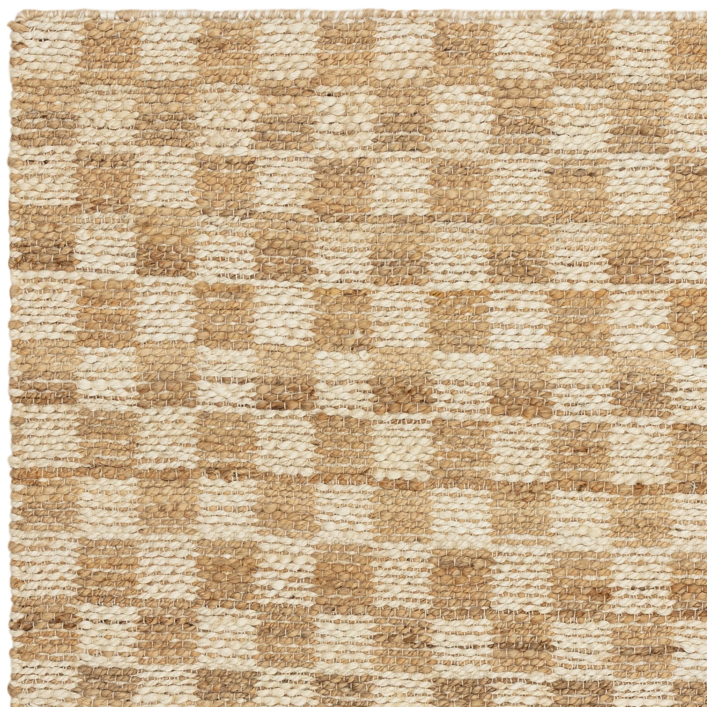 NELLIE Handwoven Check Rug - Natural