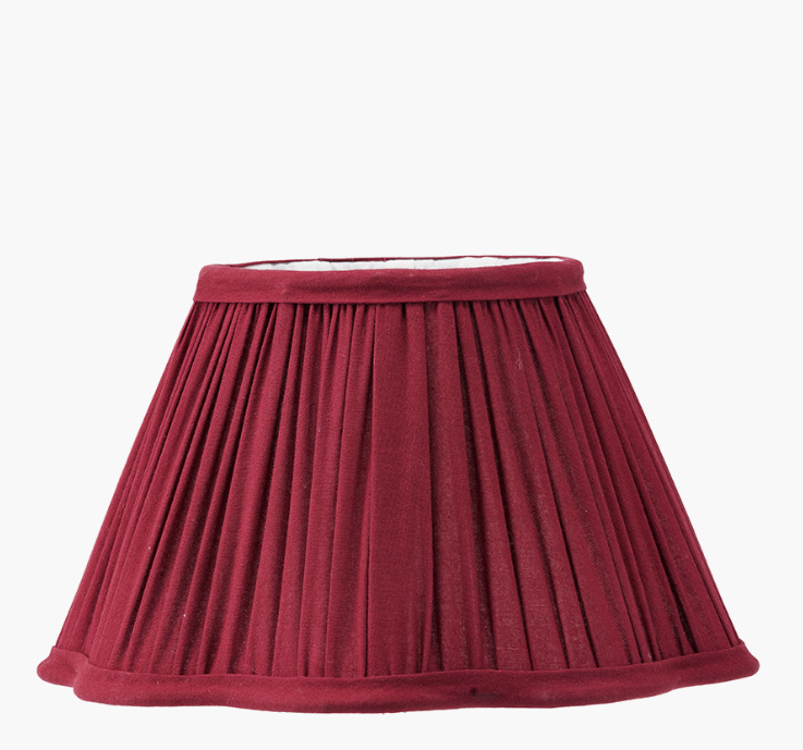 MALIA Mulberry Red Pleated Scalloped Tapered Lamp Shade