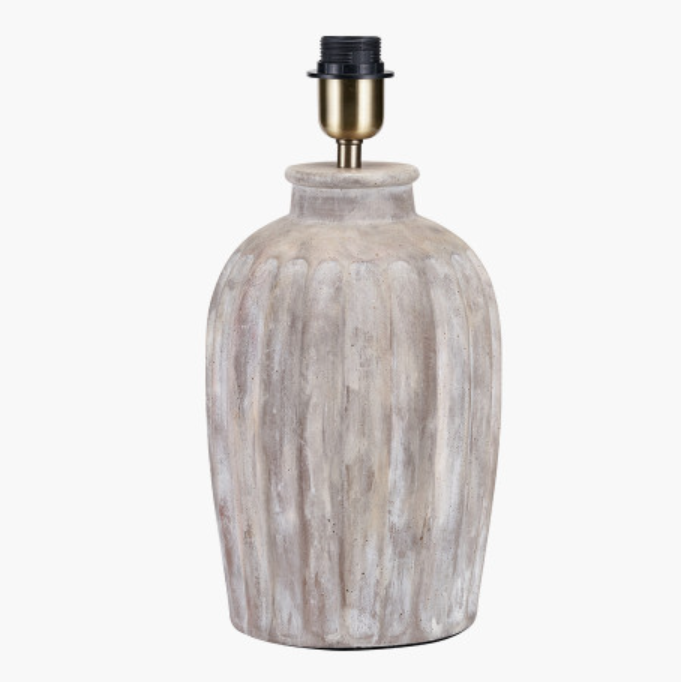 AMBROSIA Natural Grooved Stoneware Table Lamp