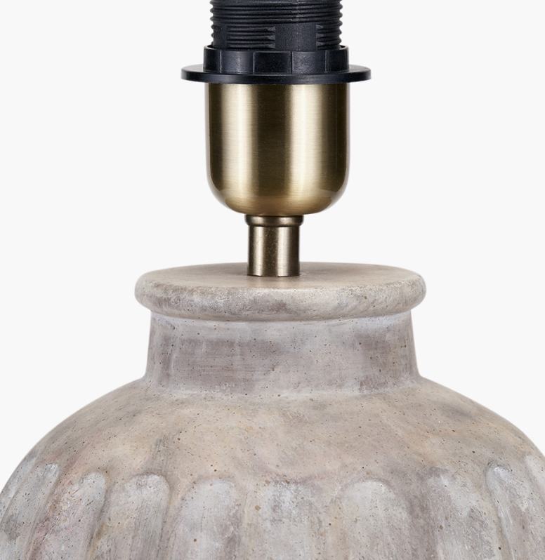 AMBROSIA Natural Grooved Stoneware Table Lamp