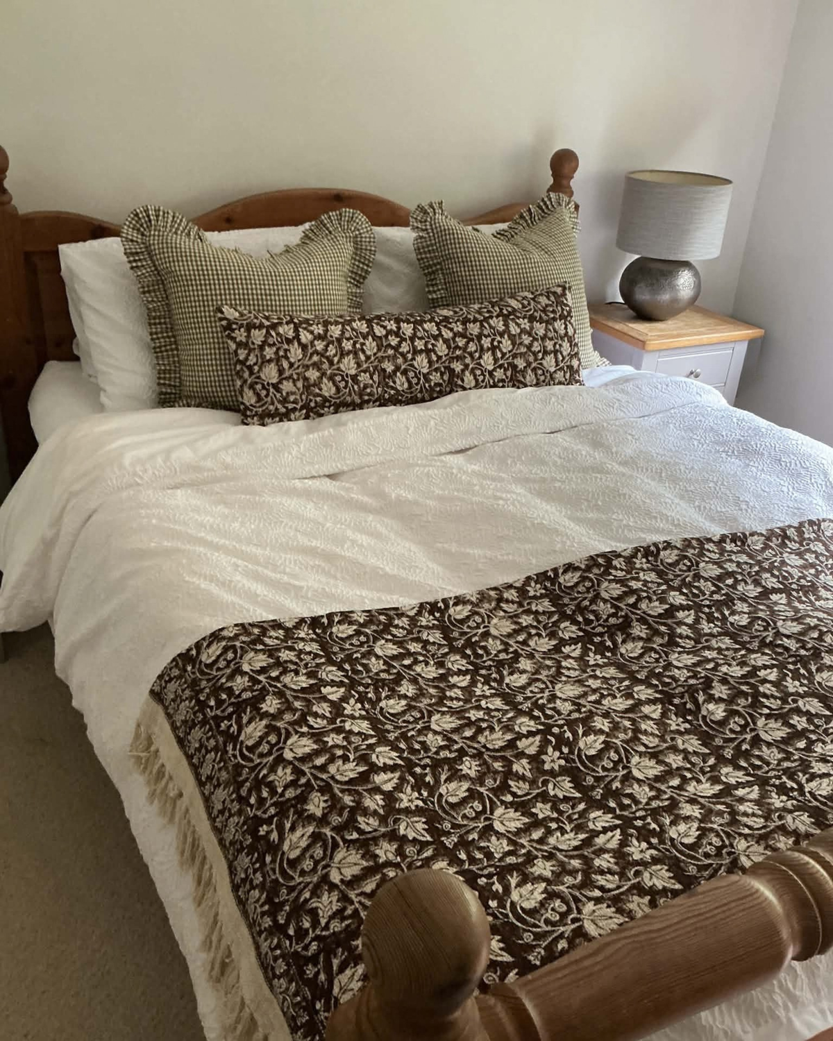 Alderwood Hand Block Printed Lumbar Cushion