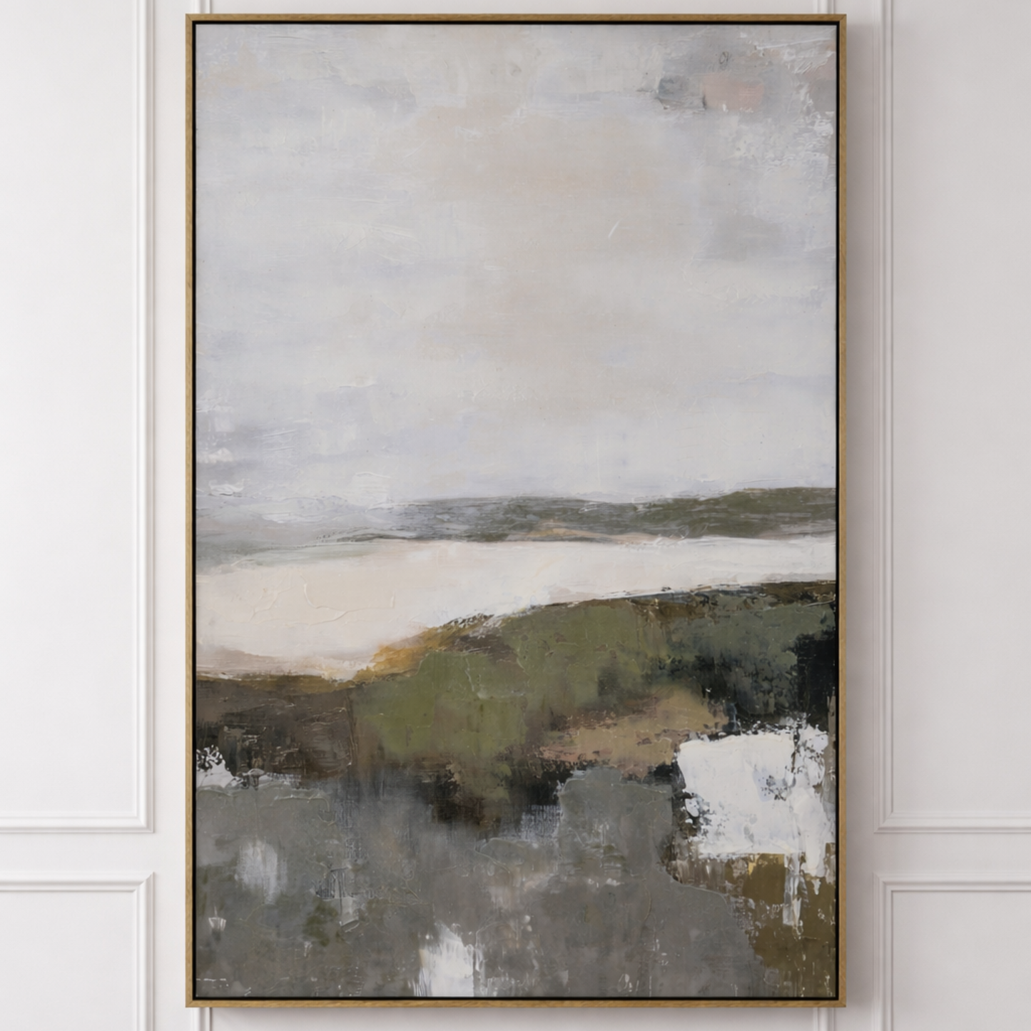 Hillside View Hand Painted Canvas in Frame