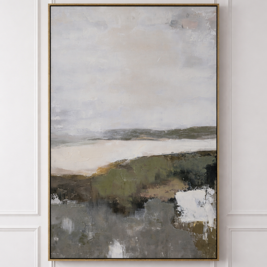 Hillside View Hand Painted Canvas in Frame