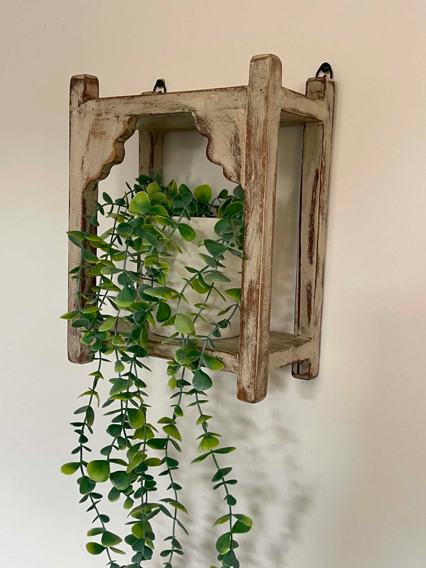 Salvaged Hand Made Decorative Shelf - White