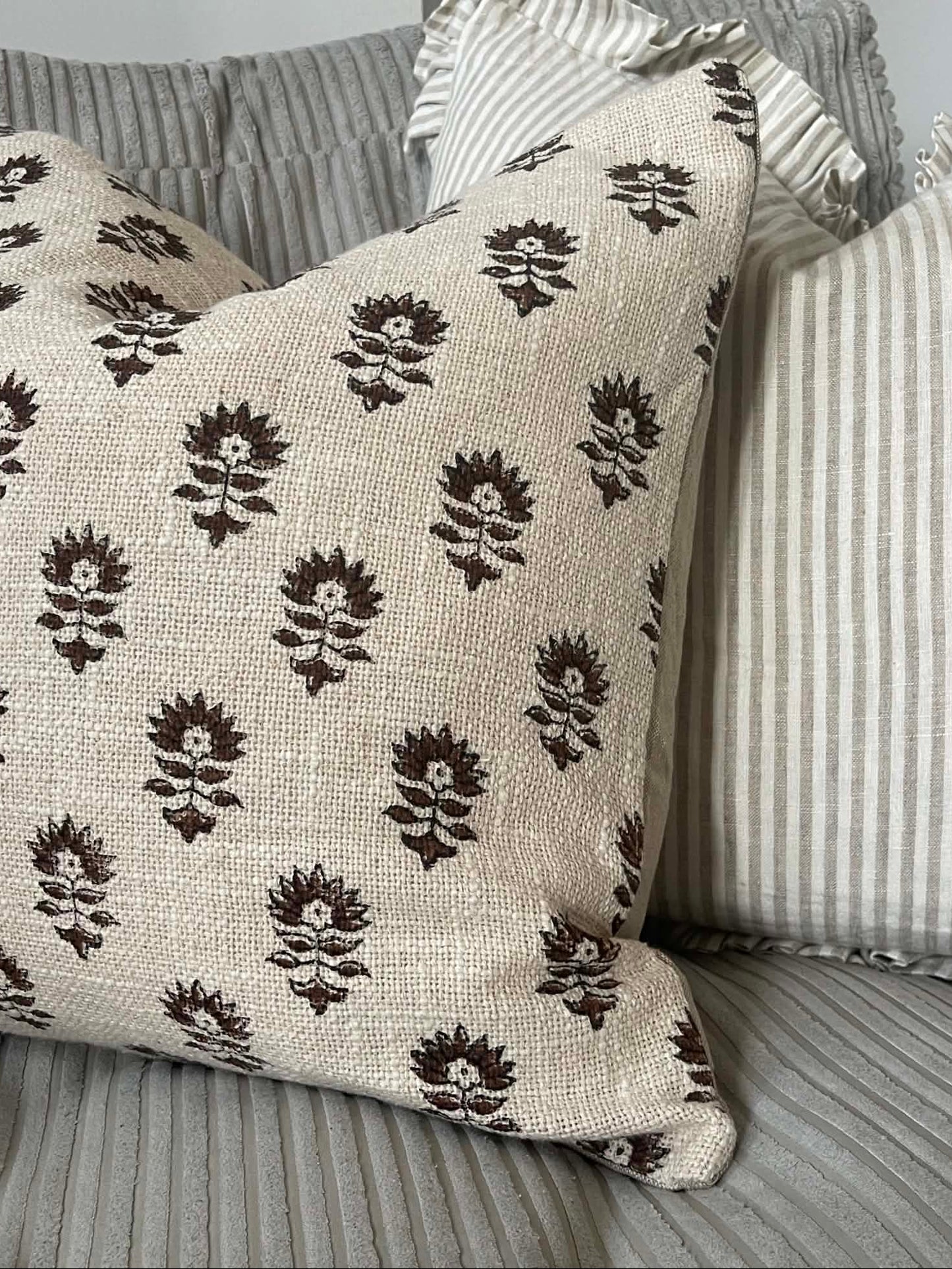 Lara Hand Block Printed Cushion Cover