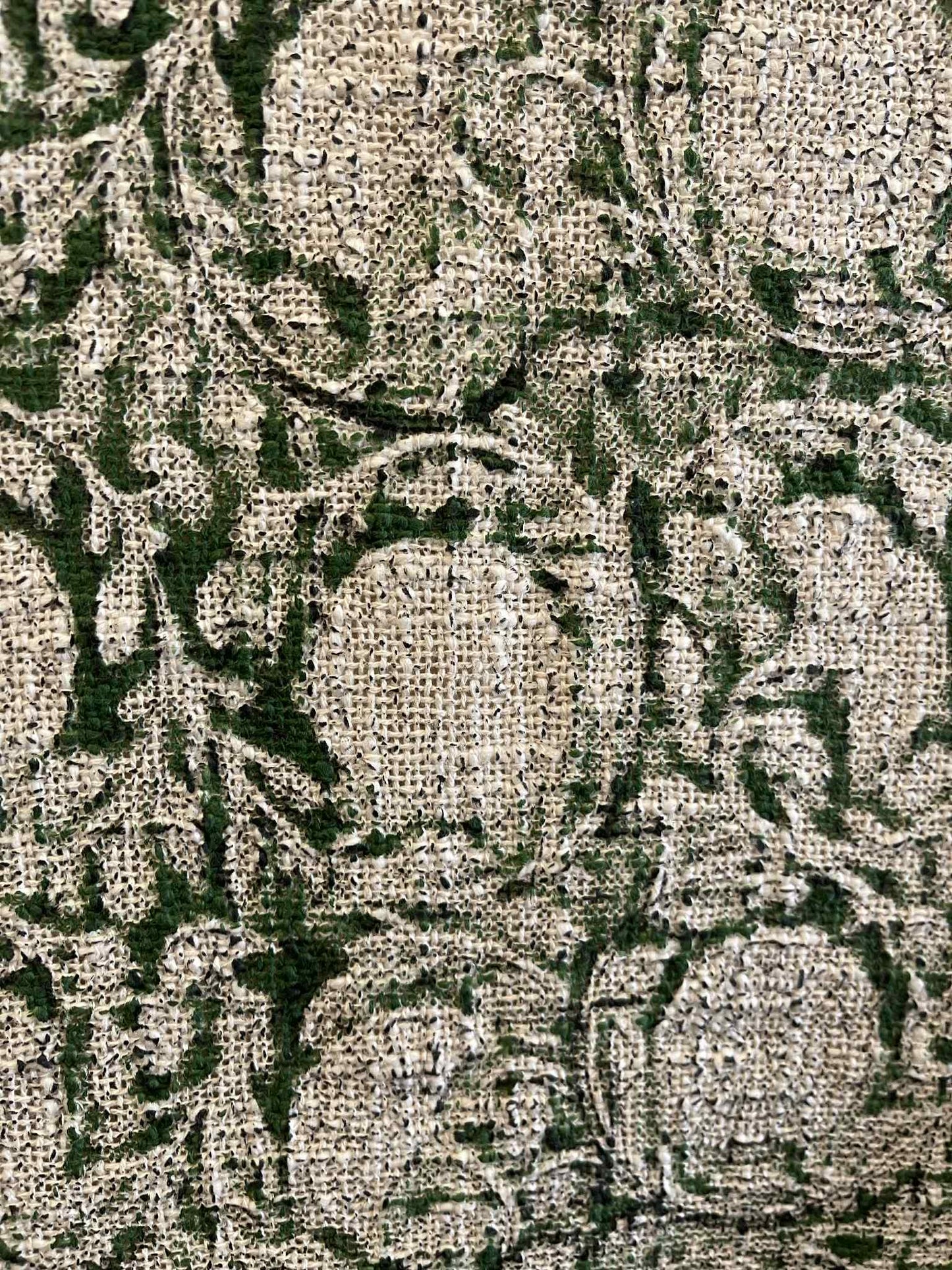 FLORA Rustic Hand Block Printed Throw - Forest Green