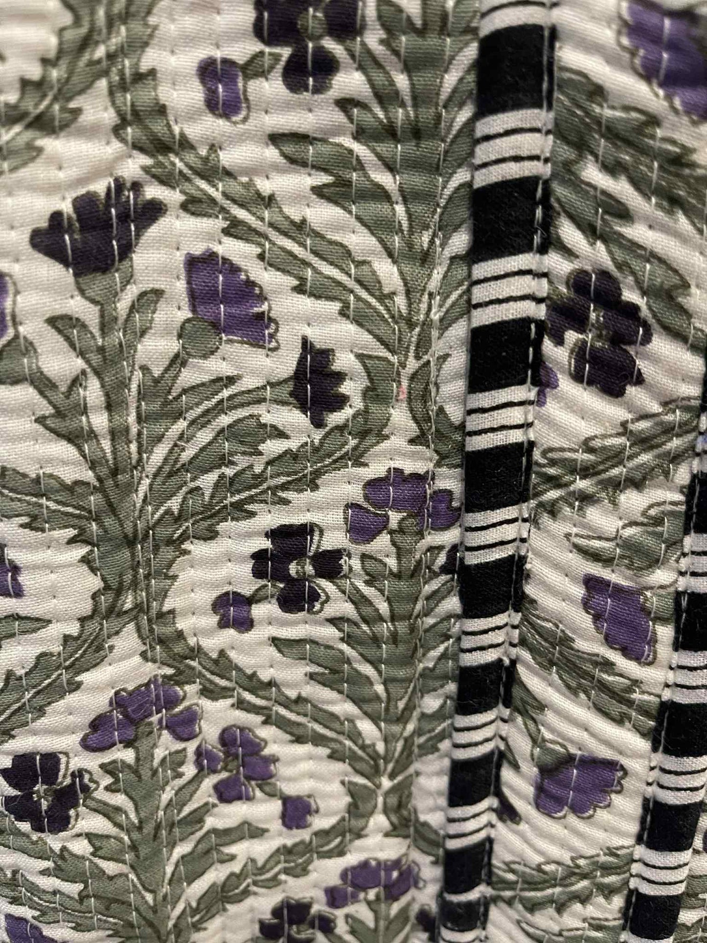 DAPHNE Floral Hand Block Printed Cross Body Tote Bag