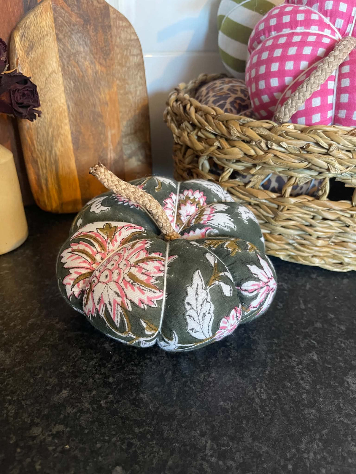 Handmade Evergreen Floral Pumpkin