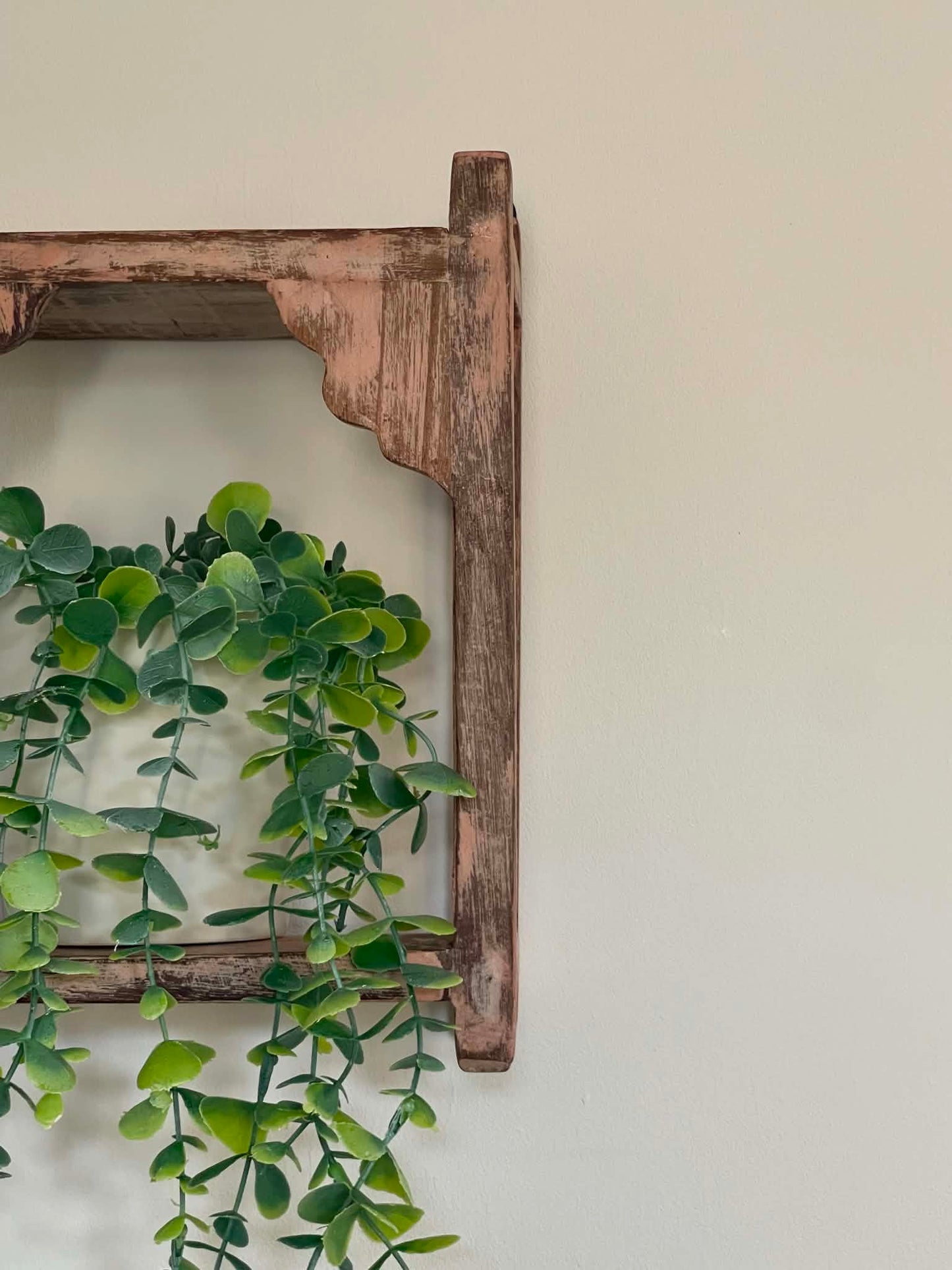 Salvaged Hand Made Decorative Shelf - Dusky Pink