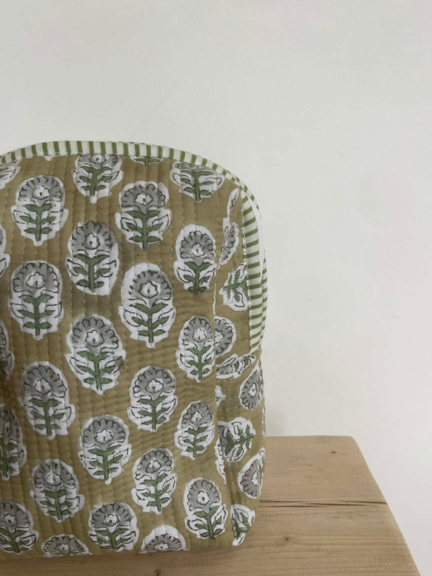 Khaki Floral Pouch