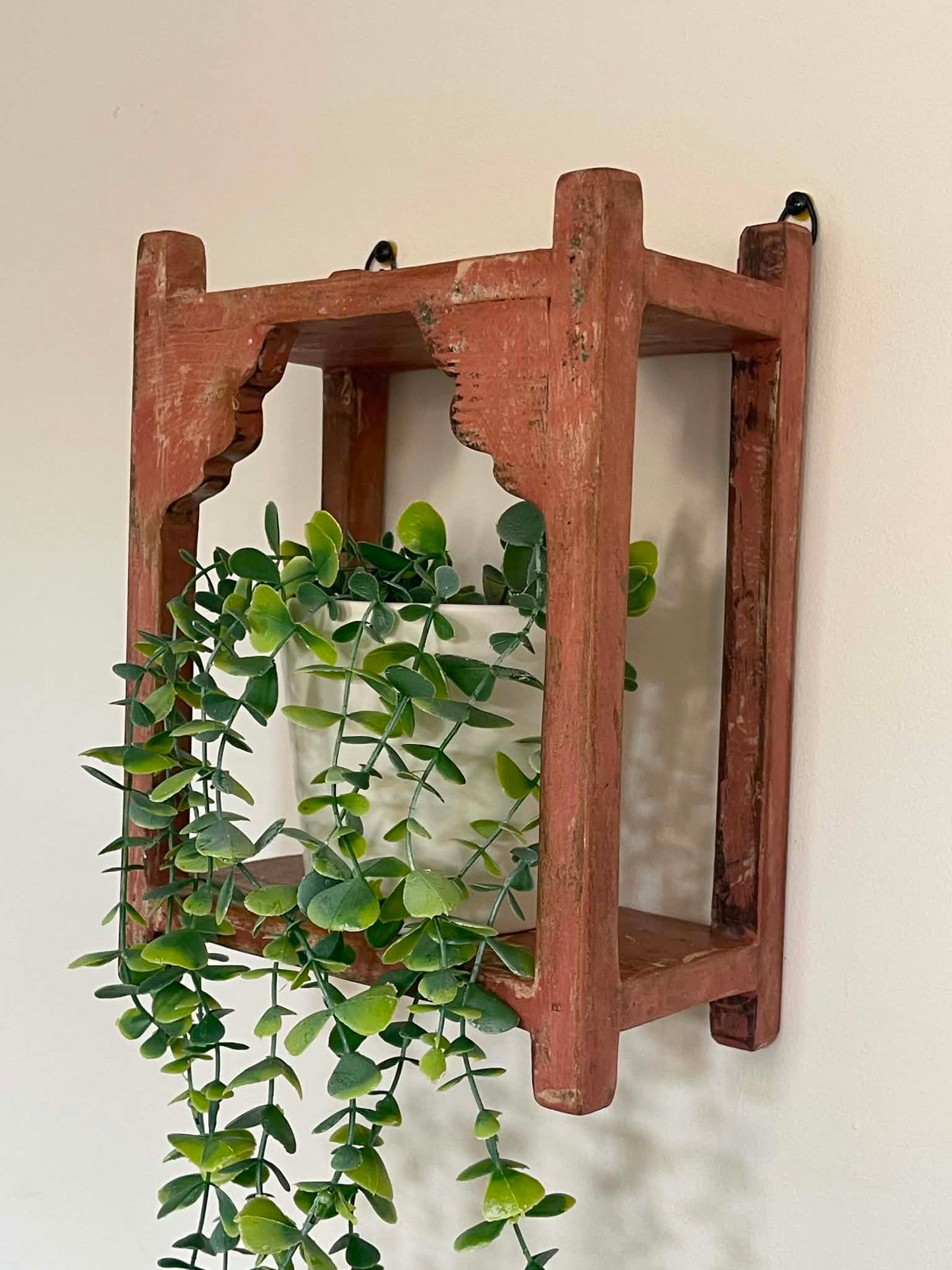 Salvaged Hand Made Decorative Shelf - Dark Pink