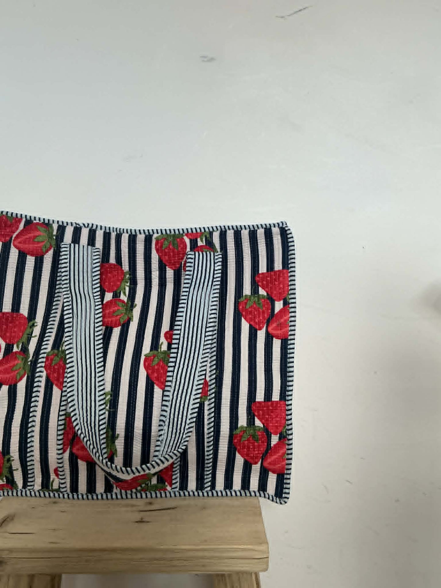 Strawberry Stripe Tote Bag