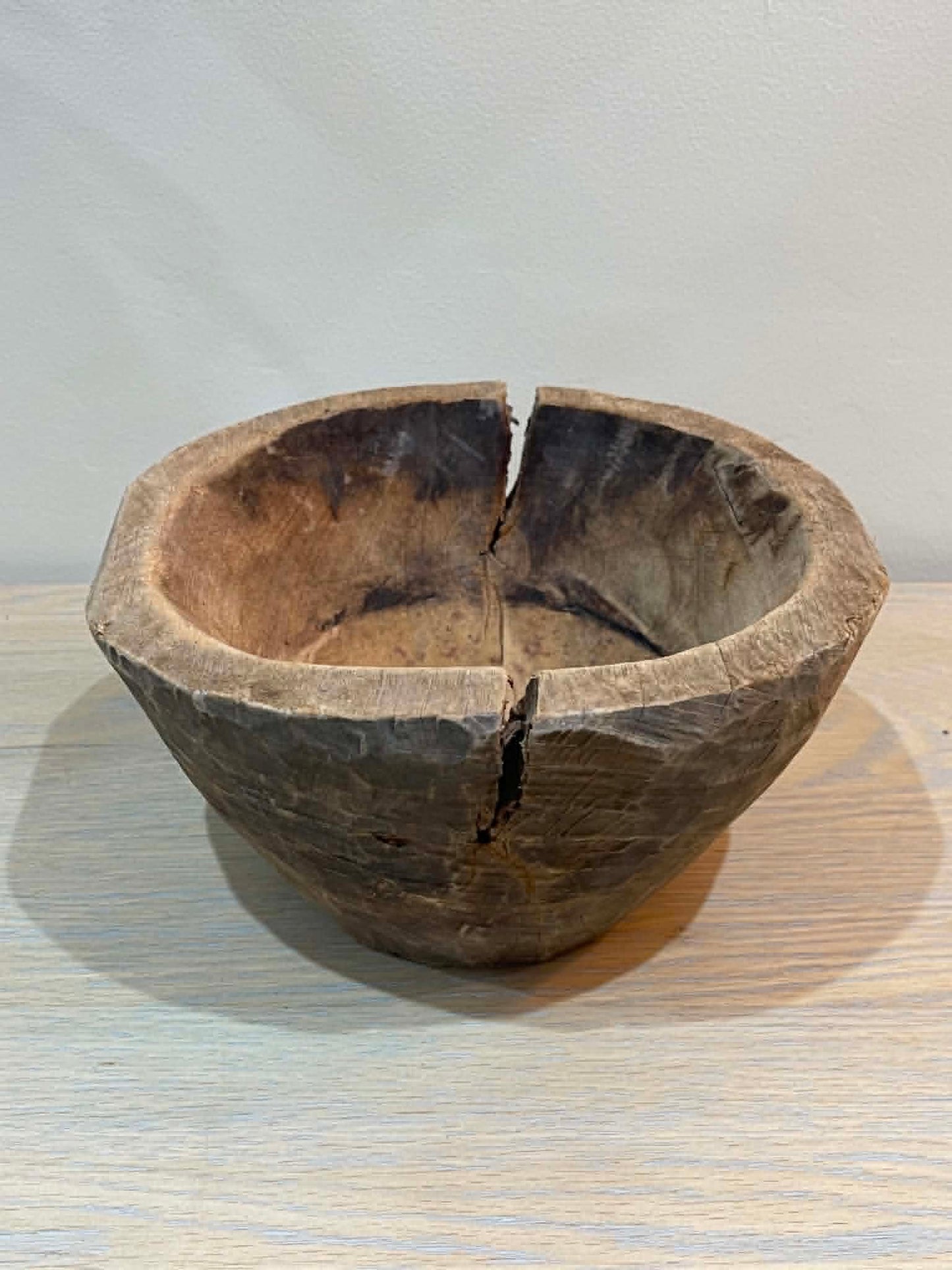 Salvaged Hand Carved Wooden Bowl (N)