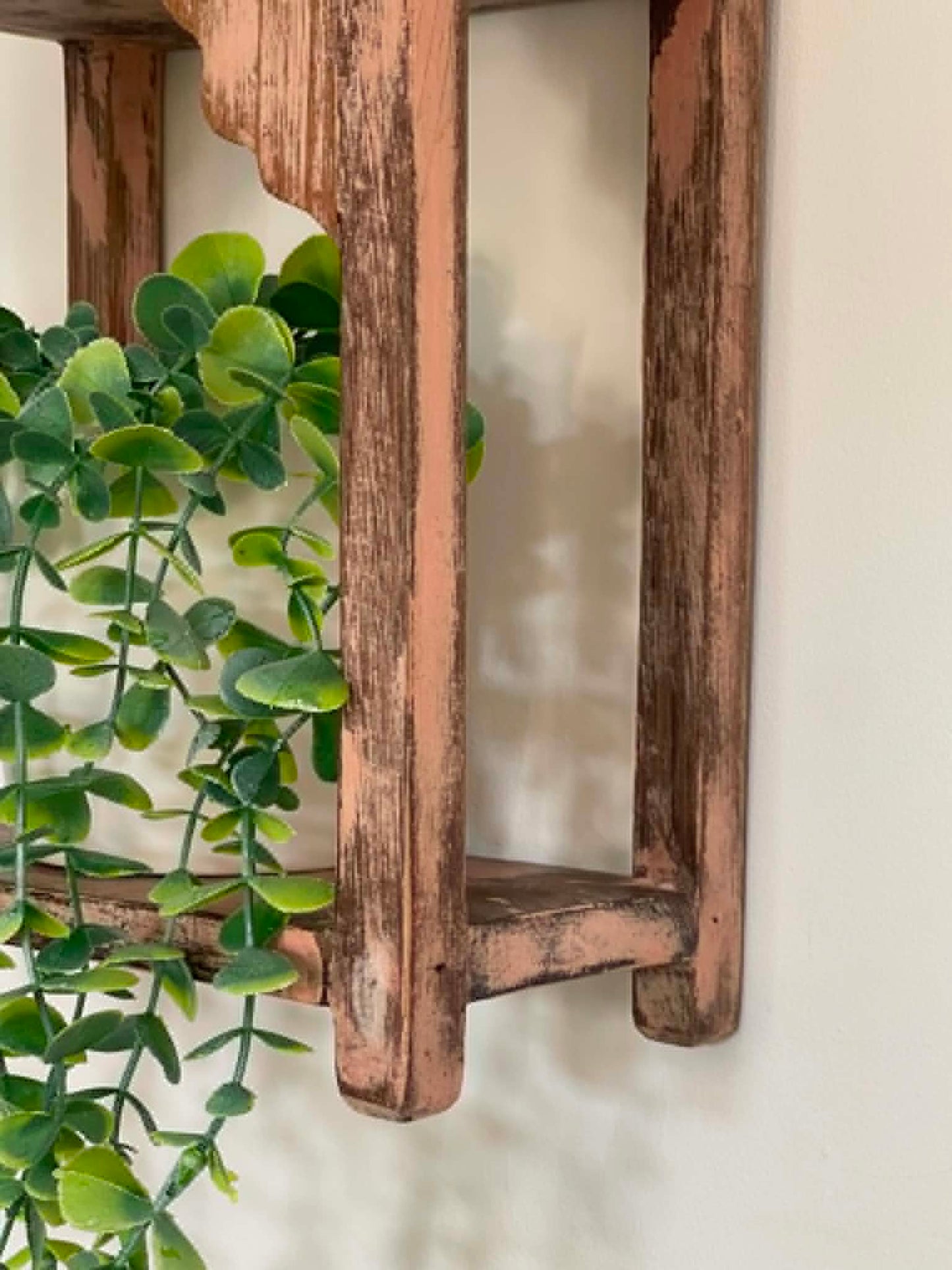 Salvaged Hand Made Decorative Shelf - Dusky Pink