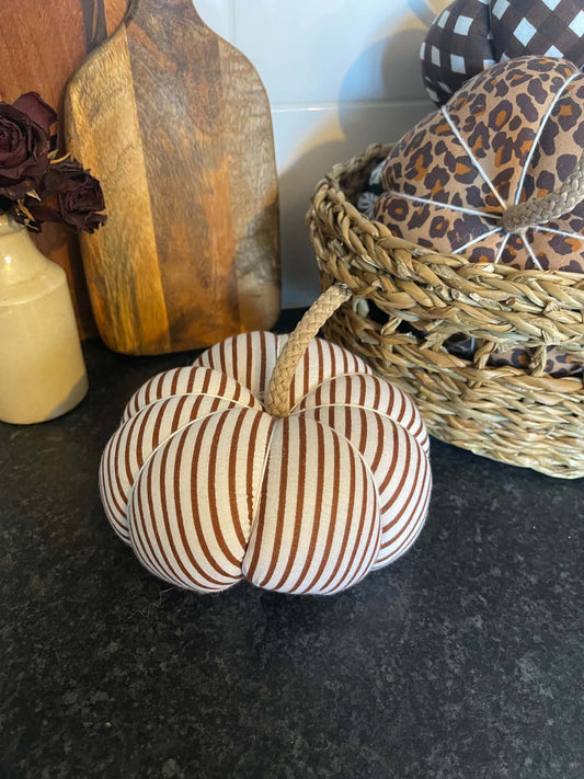Handmade Chocolate Brown Stripe Pumpkin