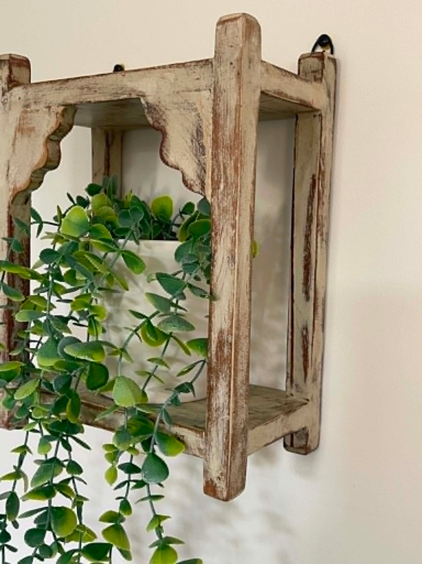Salvaged Hand Made Decorative Shelf - White
