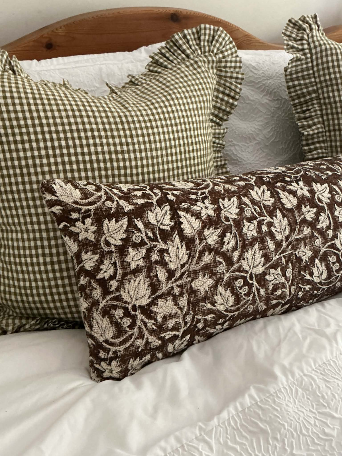 Alderwood Hand Block Printed Lumbar Cushion