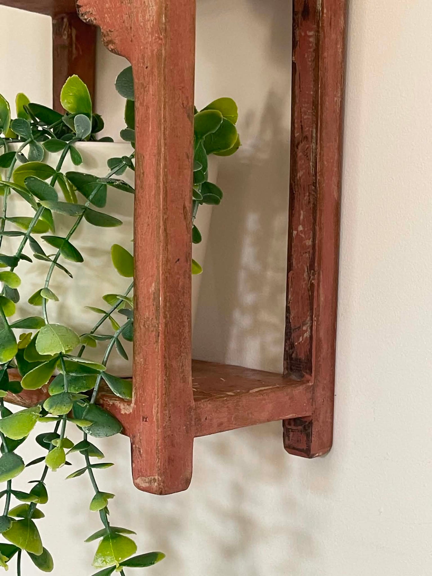 Salvaged Hand Made Decorative Shelf - Dark Pink