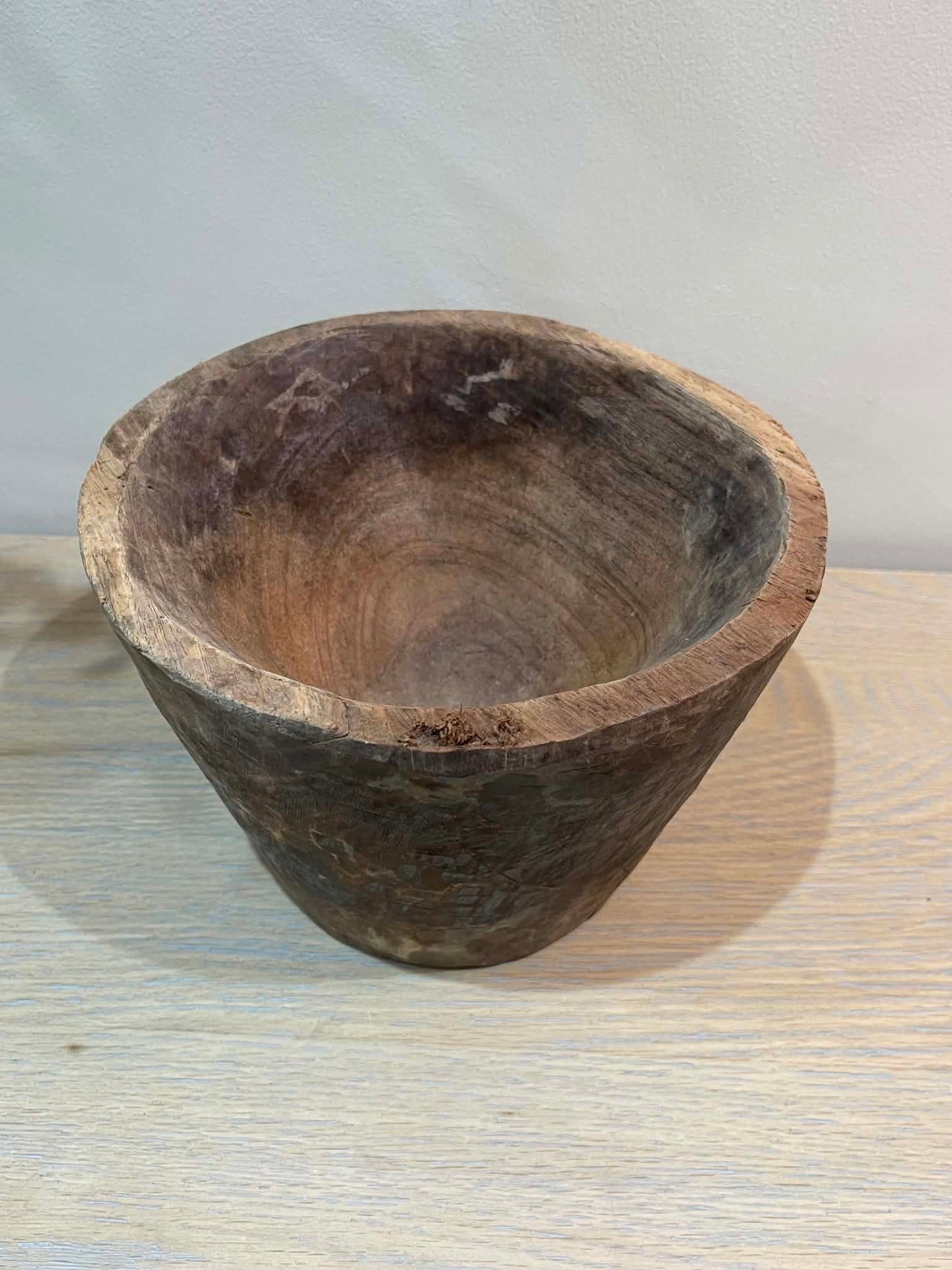 Salvaged Hand Carved Wooden Bowl (F)
