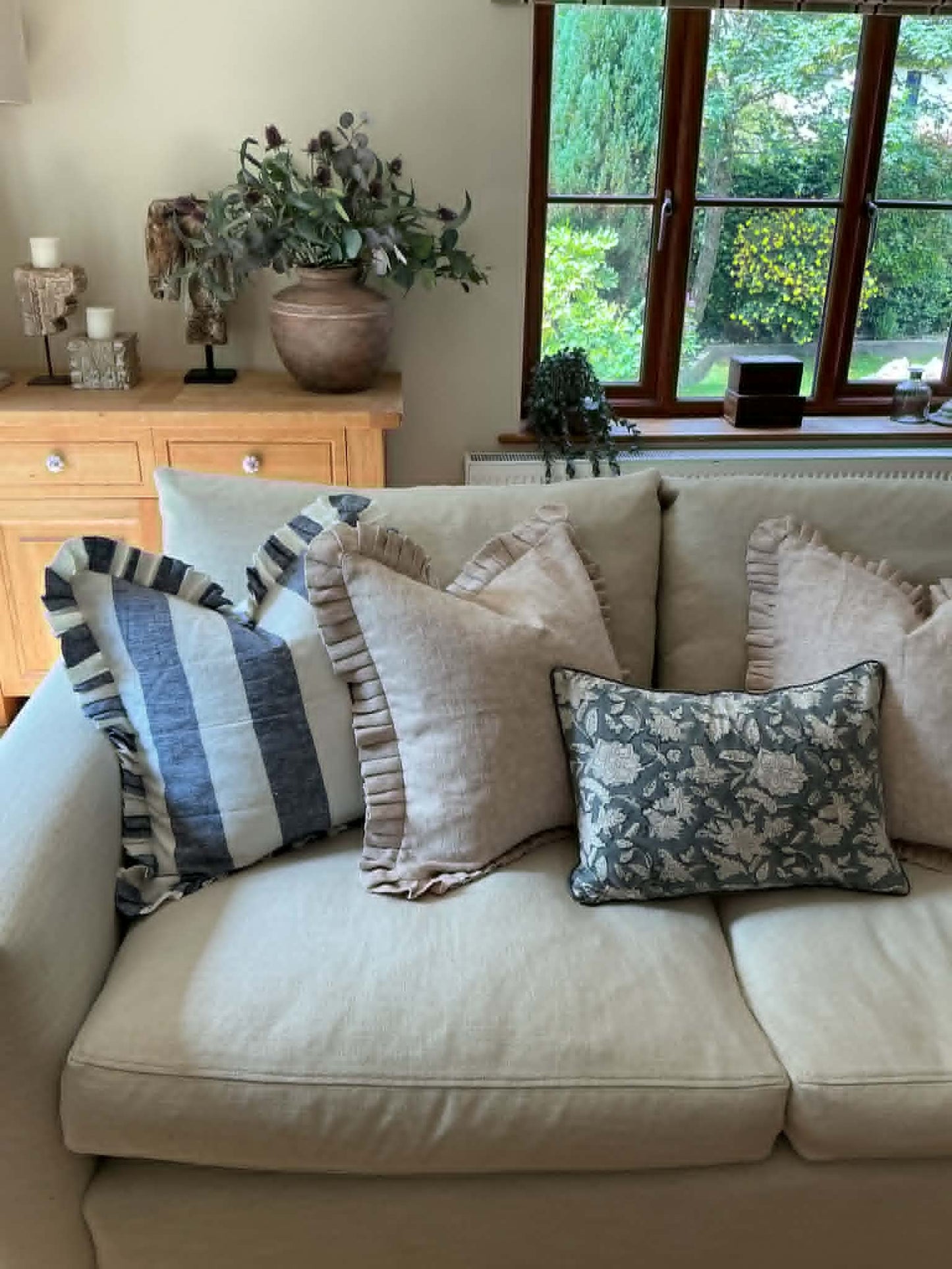 Darcy Hand Block Printed Bolster Cushion Cover