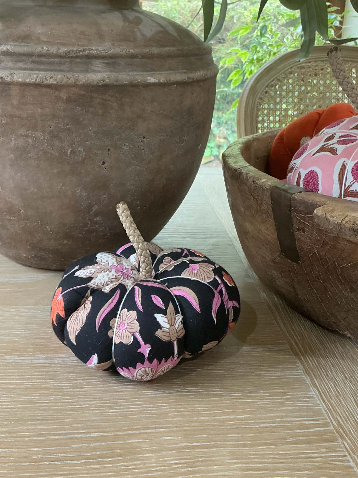 Handmade Dark Floral Pumpkin