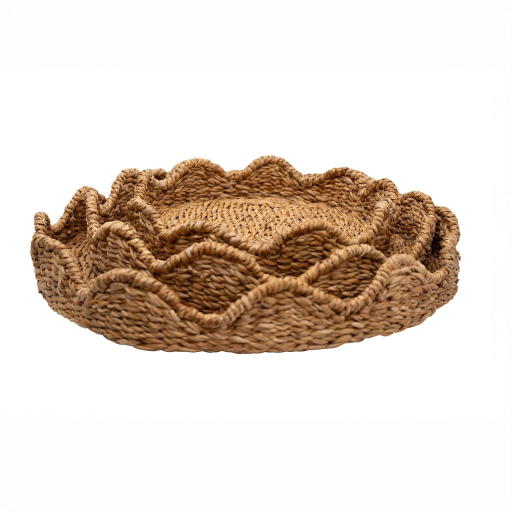 Scallop Lidded Storage Basket - Set of 3